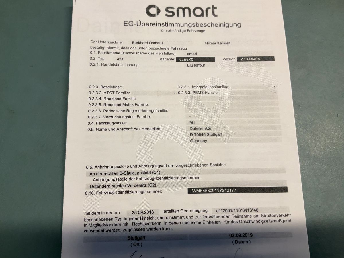 Smart forfour electric drive 60 kW Standard