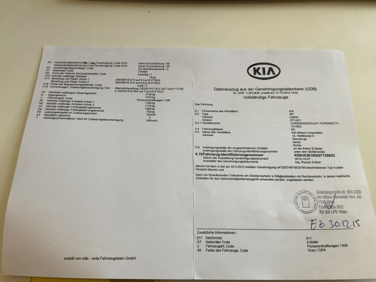 Kia Carens d'occasion