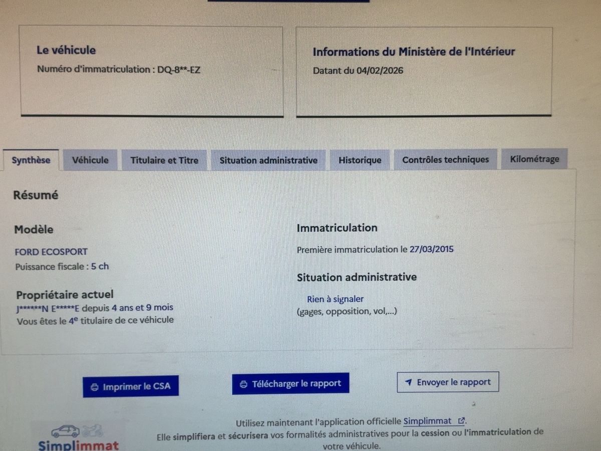 Ford EcoSport d'occasion