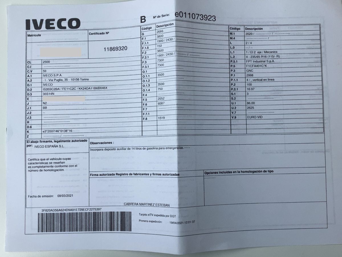 Iveco Daily 3.0 CNG GKa 35 C V Radstand 3520 L