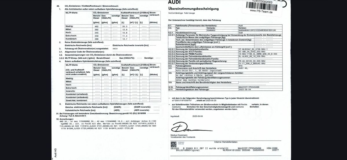 Audi SQ8 d'occasion