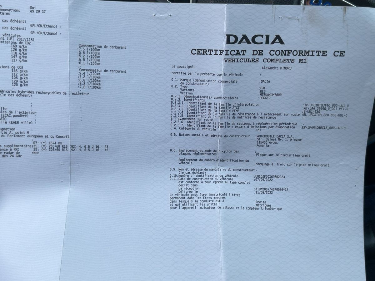 Dacia Jogger d'occasion