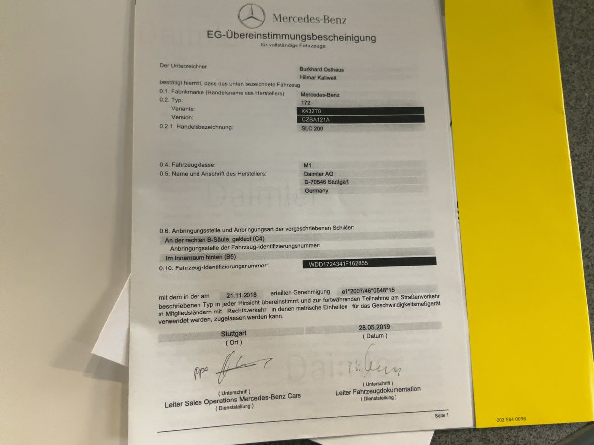 Mercedes-Benz SLC-Klasse d'occasion