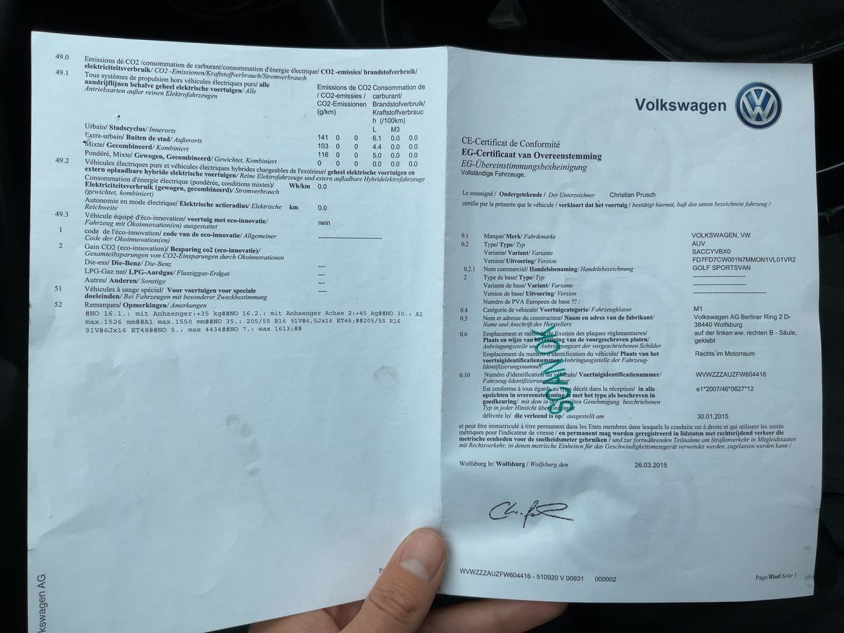 Volkswagen Golf VII Sportsvan 1.2 TSI Trendline BlueMotion Tech