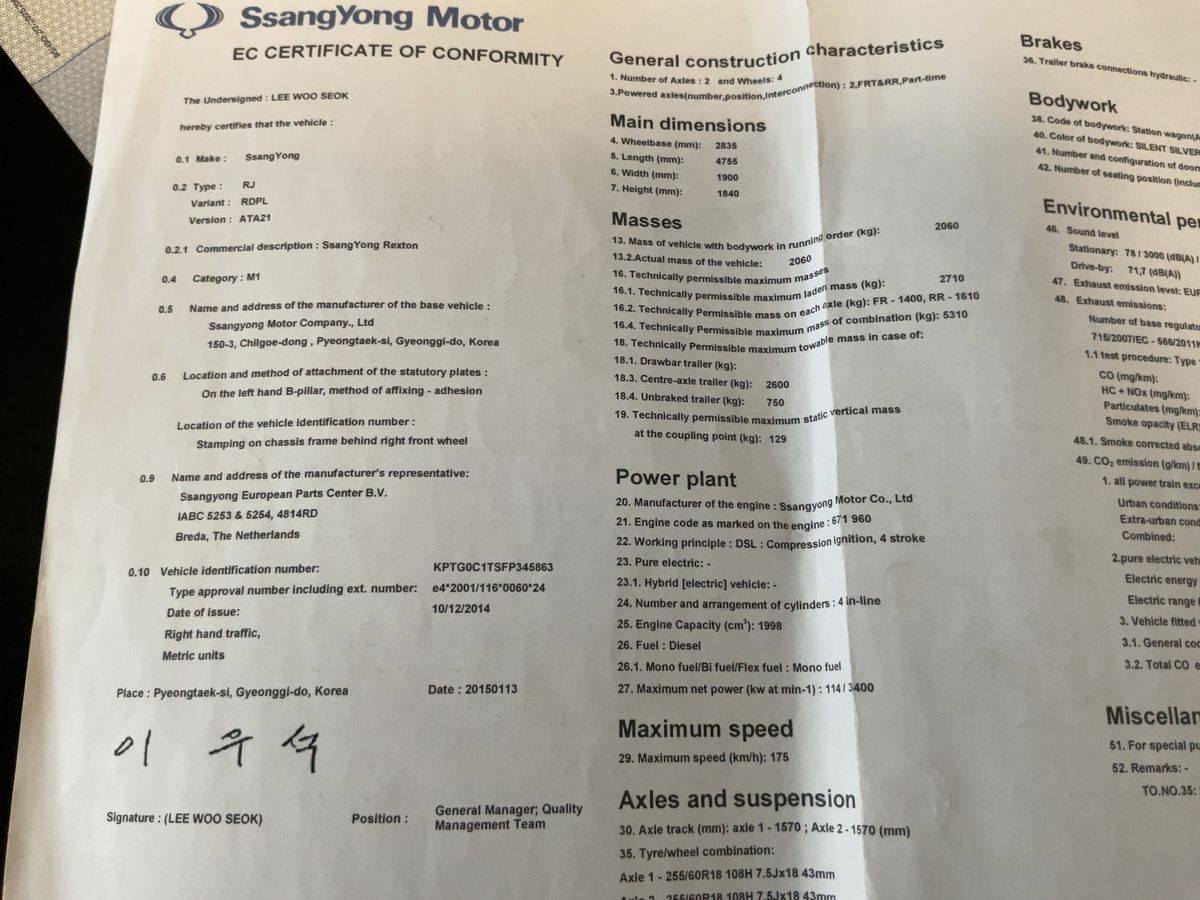 Ssangyong Rexton d'occasion