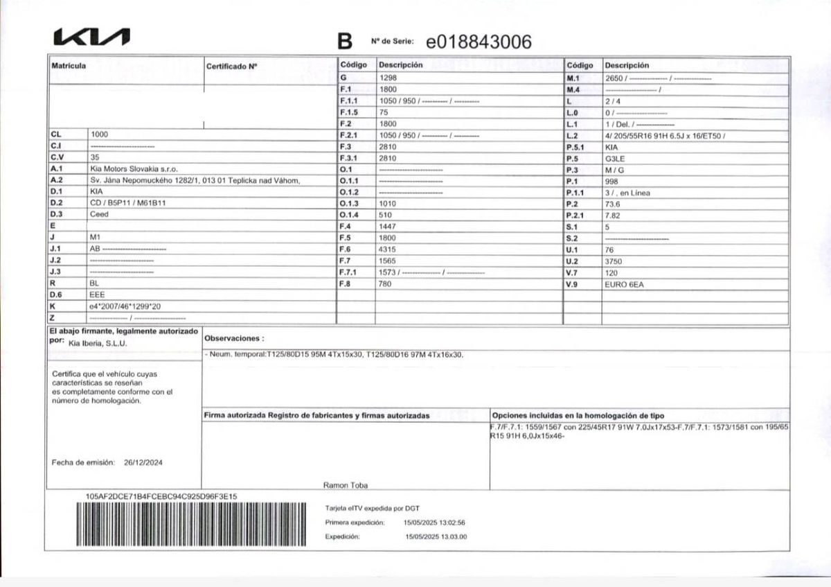 Kia cee'd 1.0 TGDI Tech