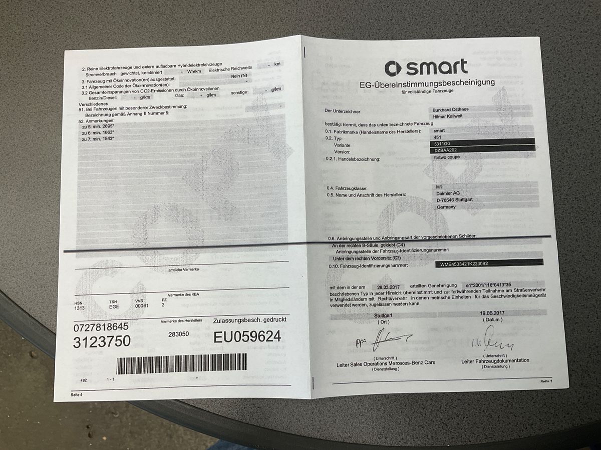 Smart fortwo 1.0 Basis passion