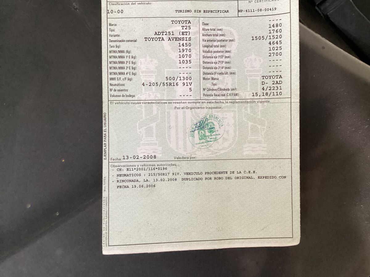 Toyota Avensis 2.2 D-4D Sol