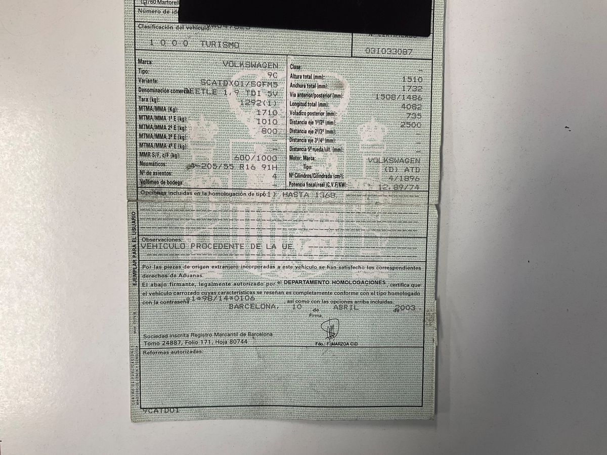 Volkswagen New Beetle 1.9 TDI