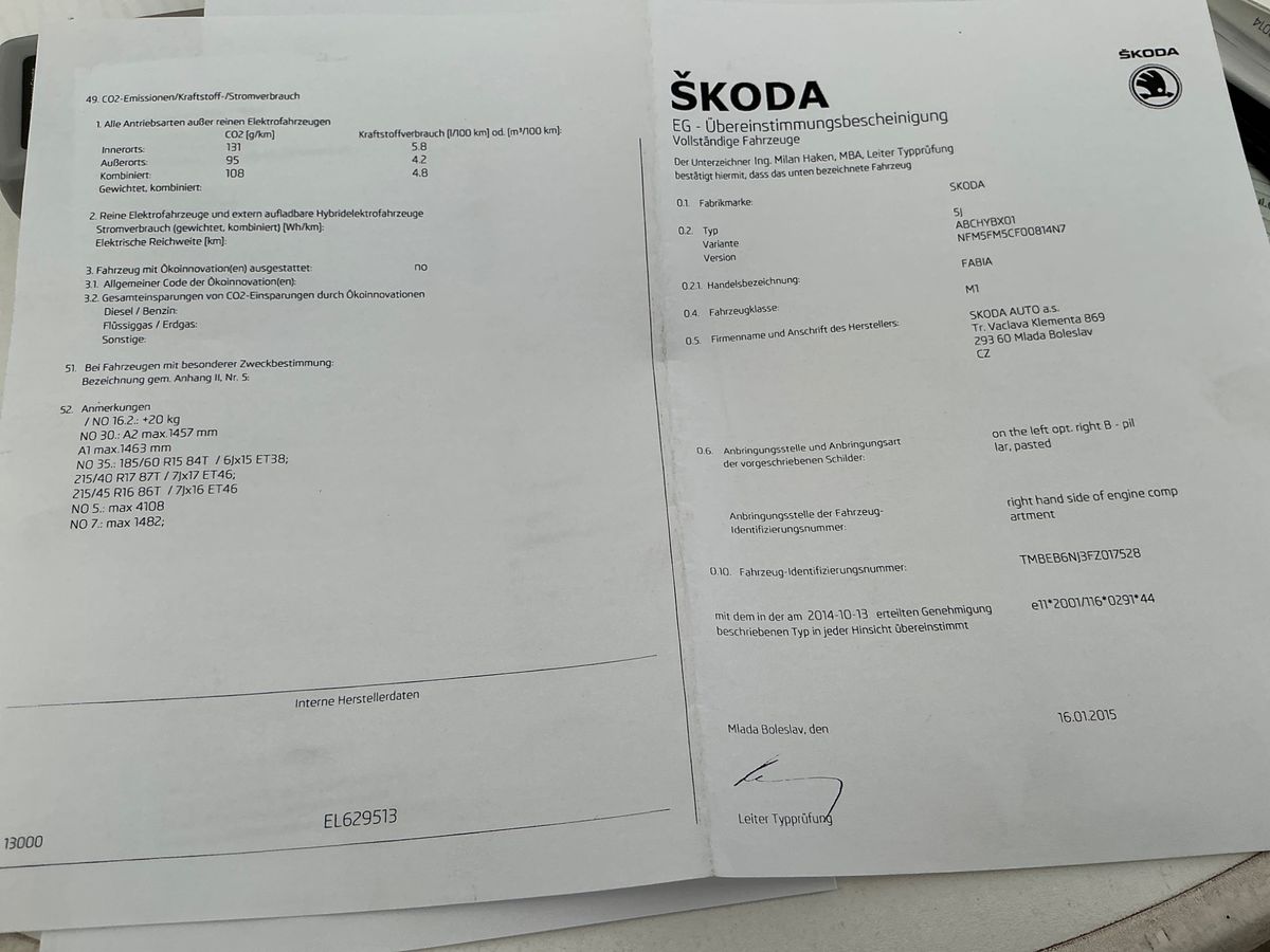 Skoda Fabia 1.0 MPI Style