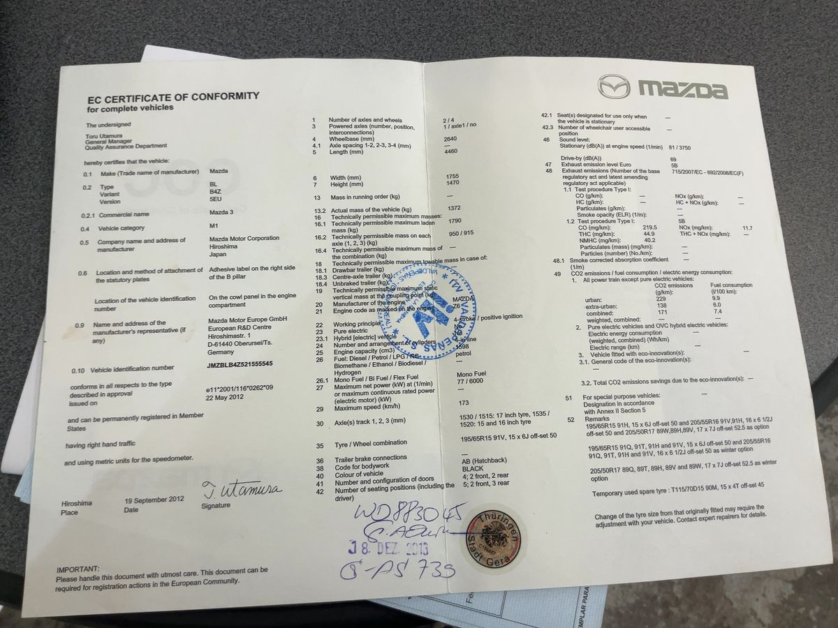 Mazda 3 1.6 Center-Line