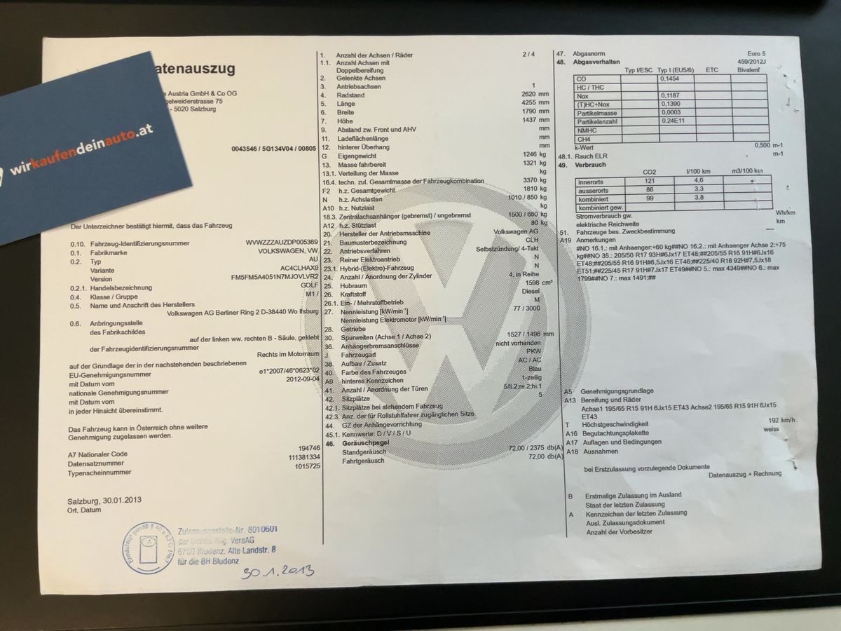 Volkswagen Golf VII 1.6 TDI Comfortline BlueMotion Tech