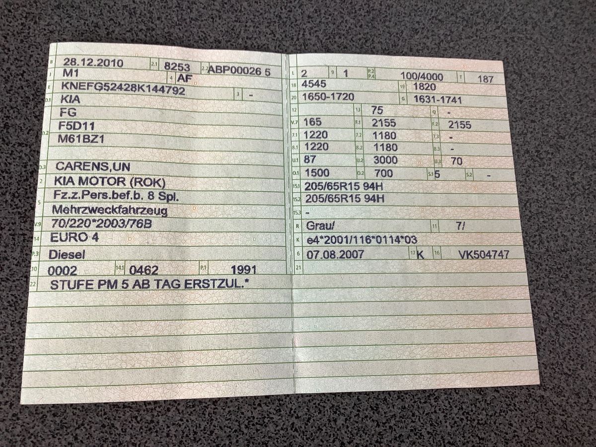 Kia Carens 2.0 CRDi EX