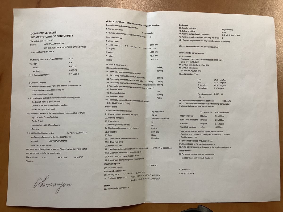 Kia Stinger d'occasion