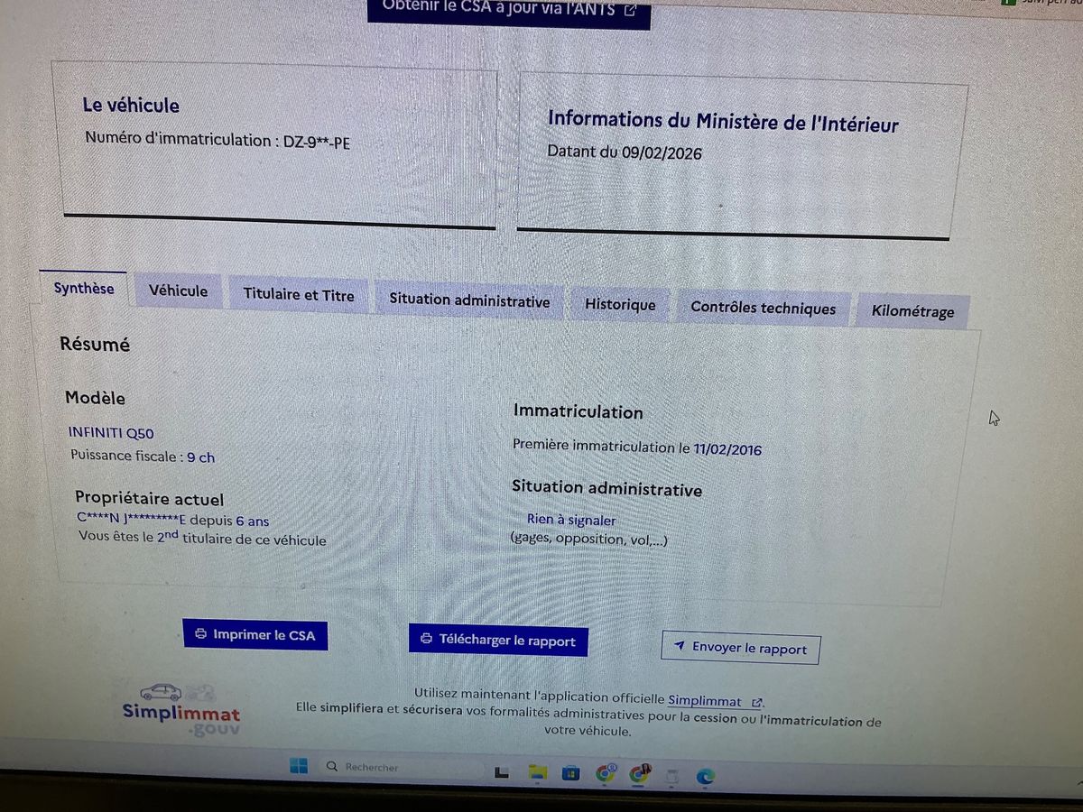 Infiniti Q50 d'occasion