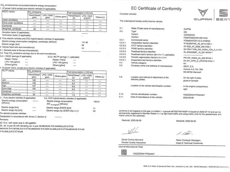 Cupra Formentor 1.4 e-HYBRID VZ — zdjęcie 17