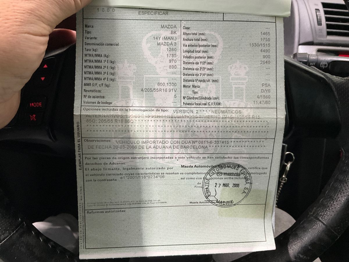 Mazda 3 1.6 CD Diesel Sport Active