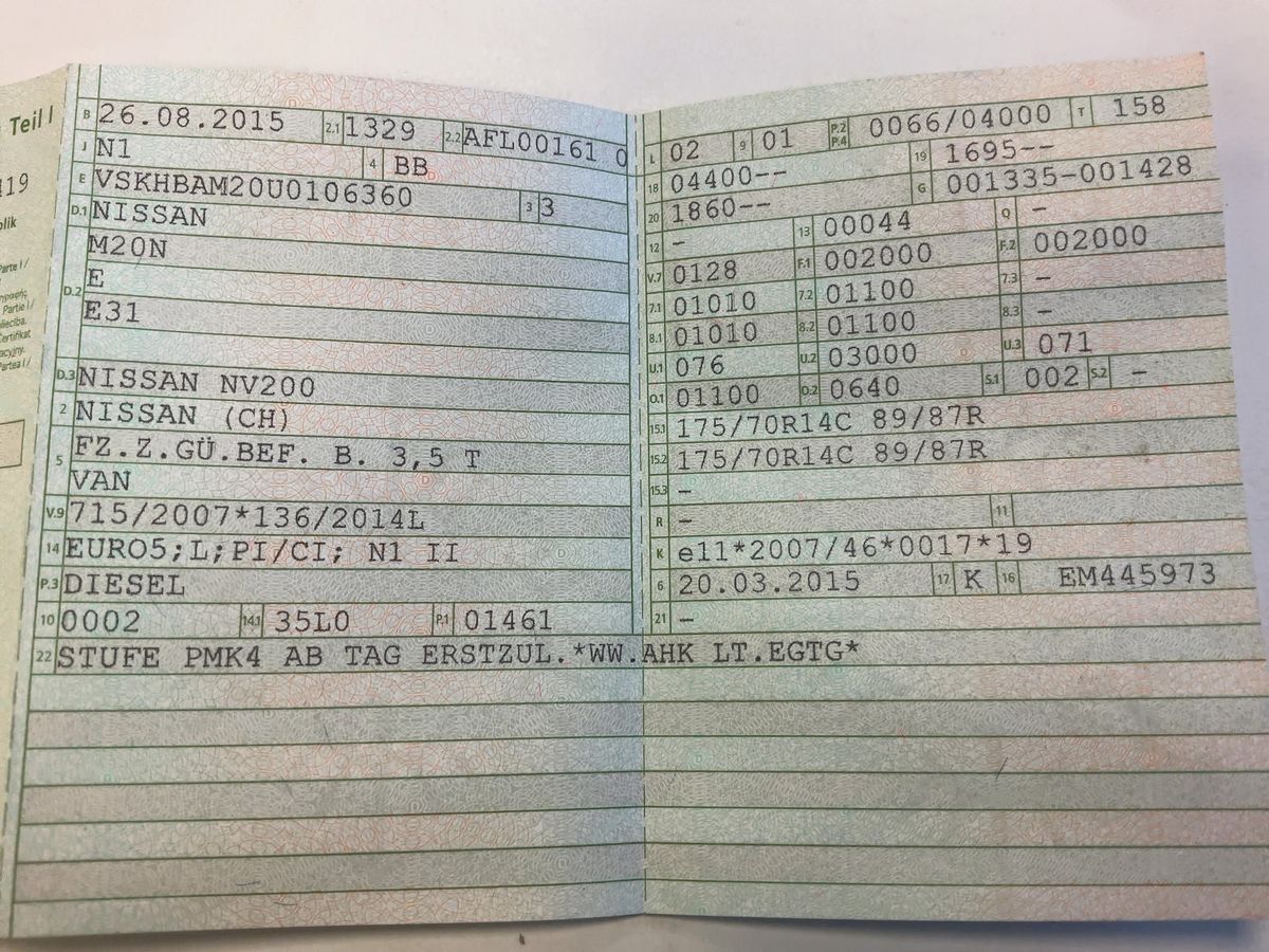 Nissan NV200 Evalia 1.5 dCi Kasten Comfort