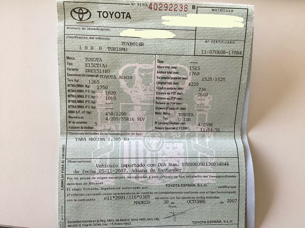 Toyota Auris 1.6 Sol