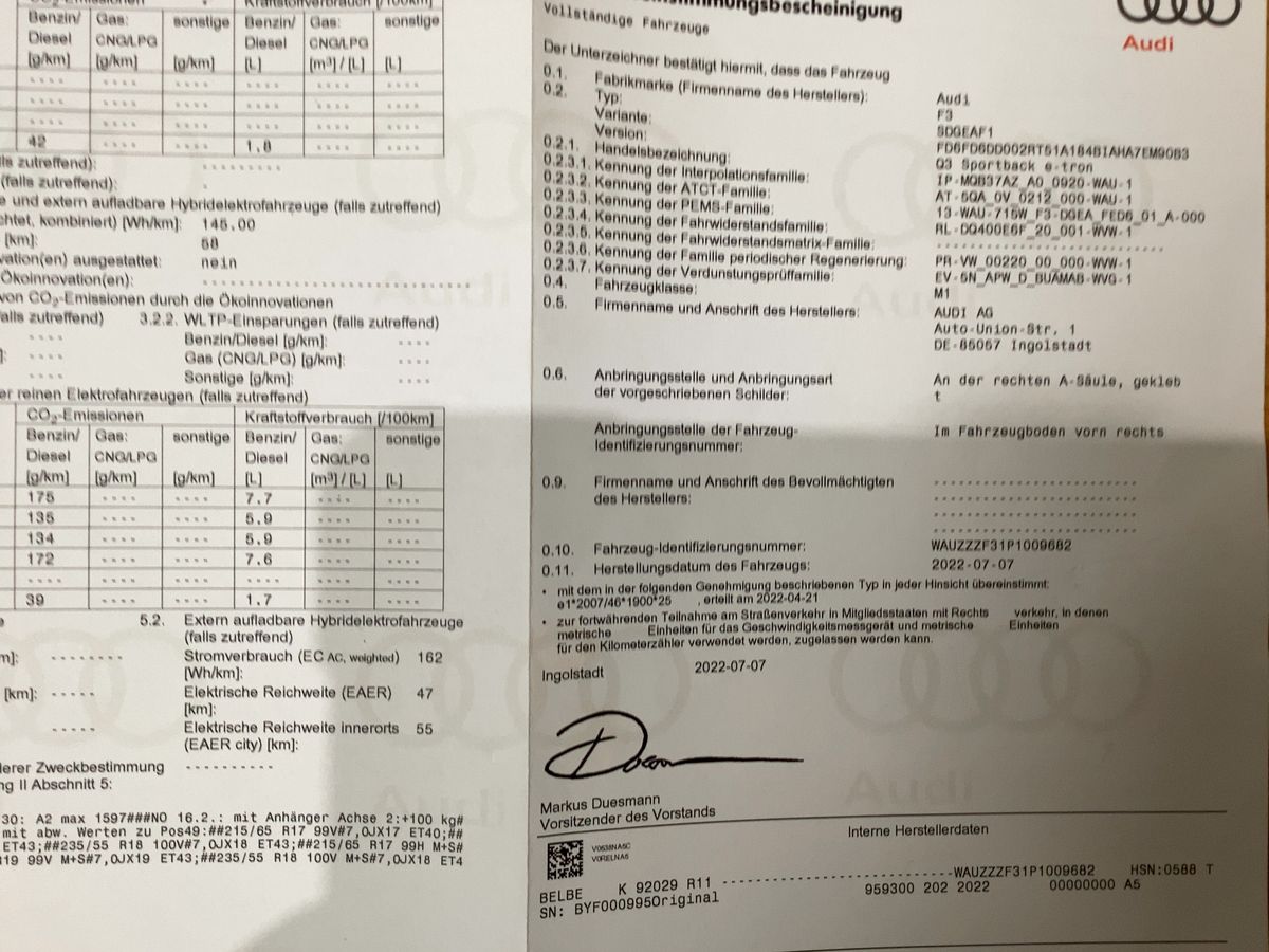 Audi Q3 Sportback 45 TFSIe