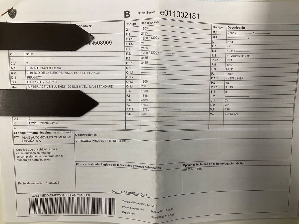 Peugeot Rifter d'occasion