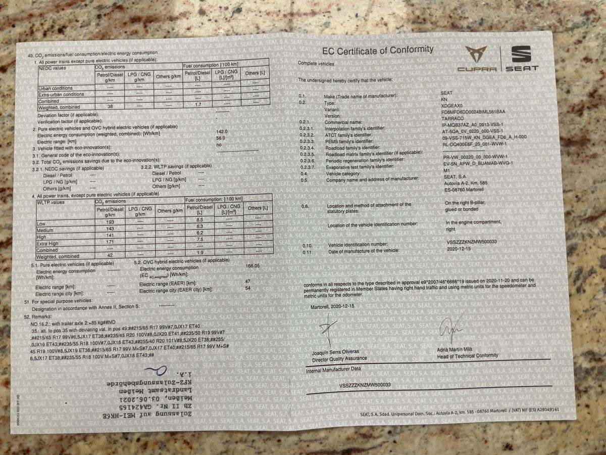 Seat Tarraco 1.4 TSI e-HYBRID FR