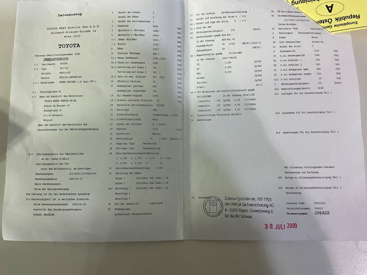 Toyota Urban Cruiser 1.33 Dual VVT-i Mid