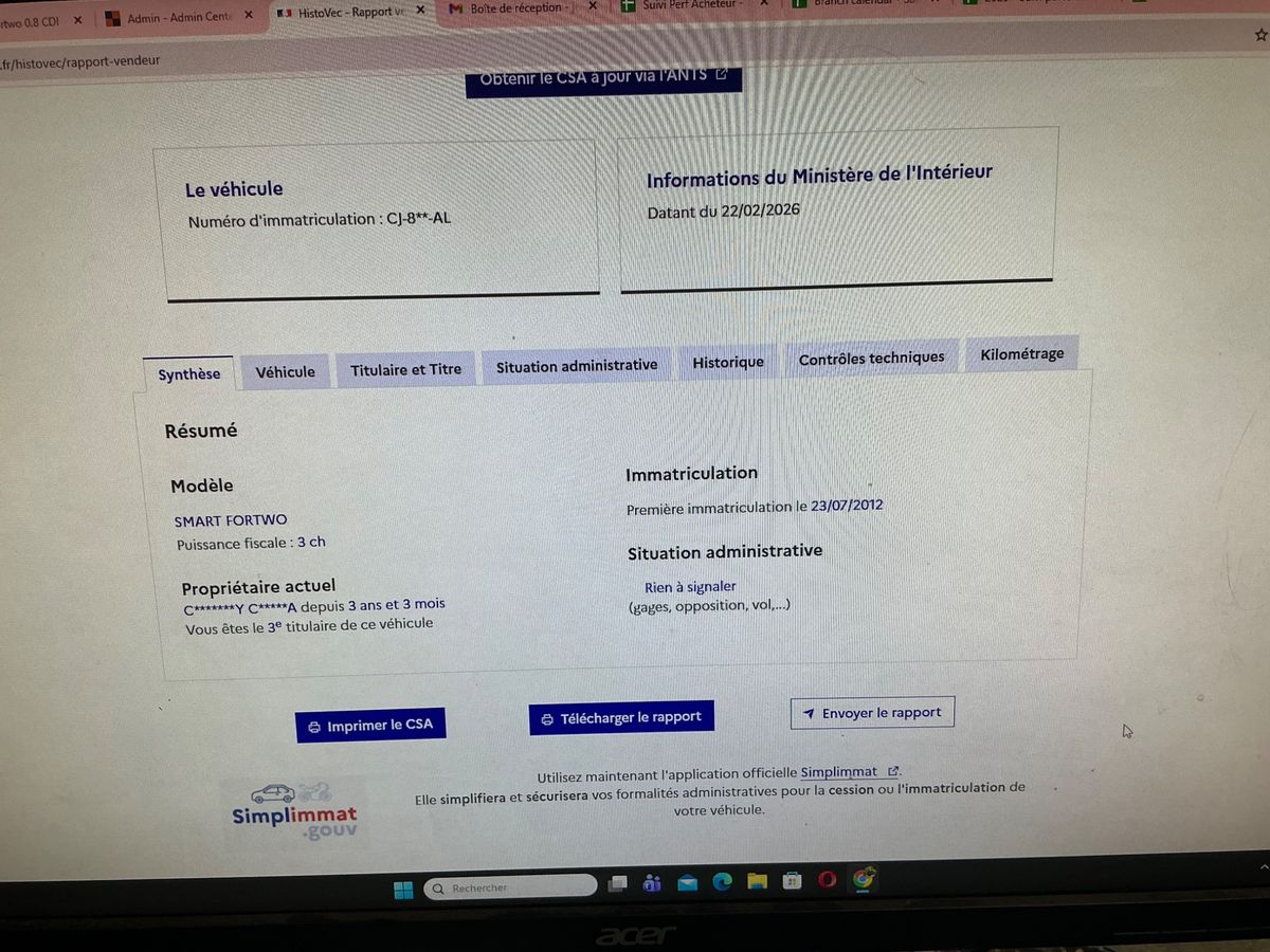 Smart fortwo d'occasion