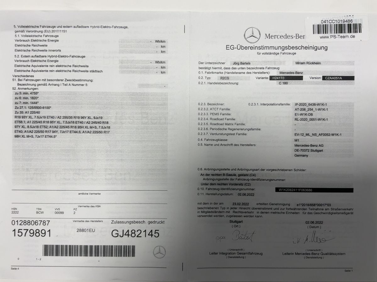 Mercedes-Benz C-Klasse C 180 Mild-Hybrid T AMG Line