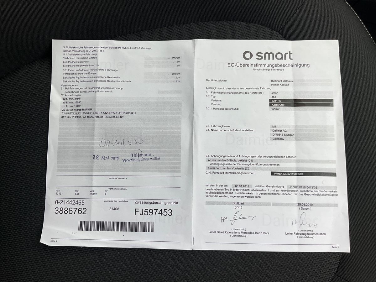 Smart forfour d'occasion