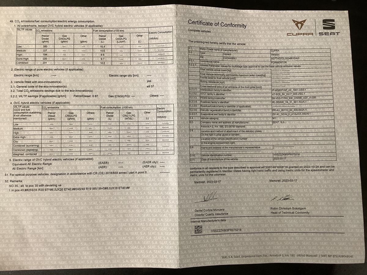 Cupra Formentor 2.5 TSI VZ5 4Drive