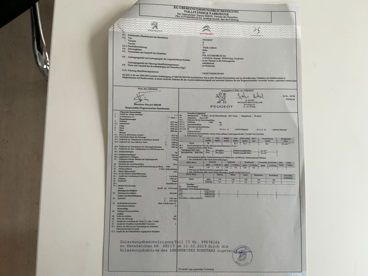 Peugeot Rifter 1.5 Blue-HDi Allure L2