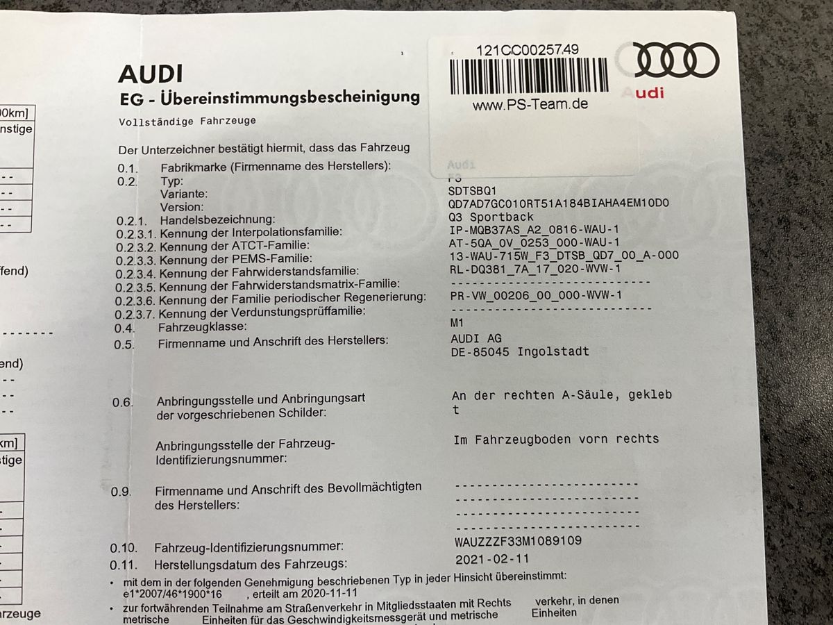 Audi Q3 Sportback 35 TDI quattro S line