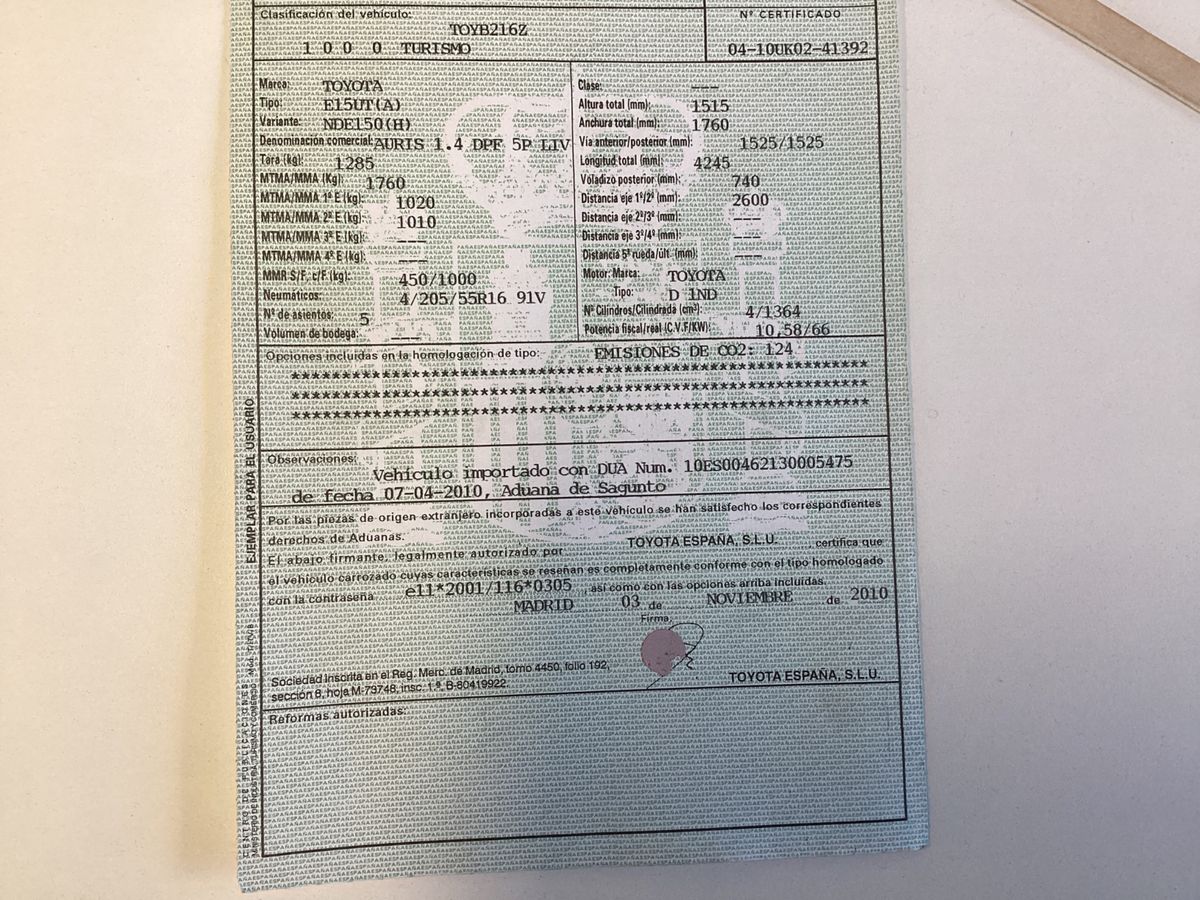 Toyota Auris 1.4 Turbodiesel Live