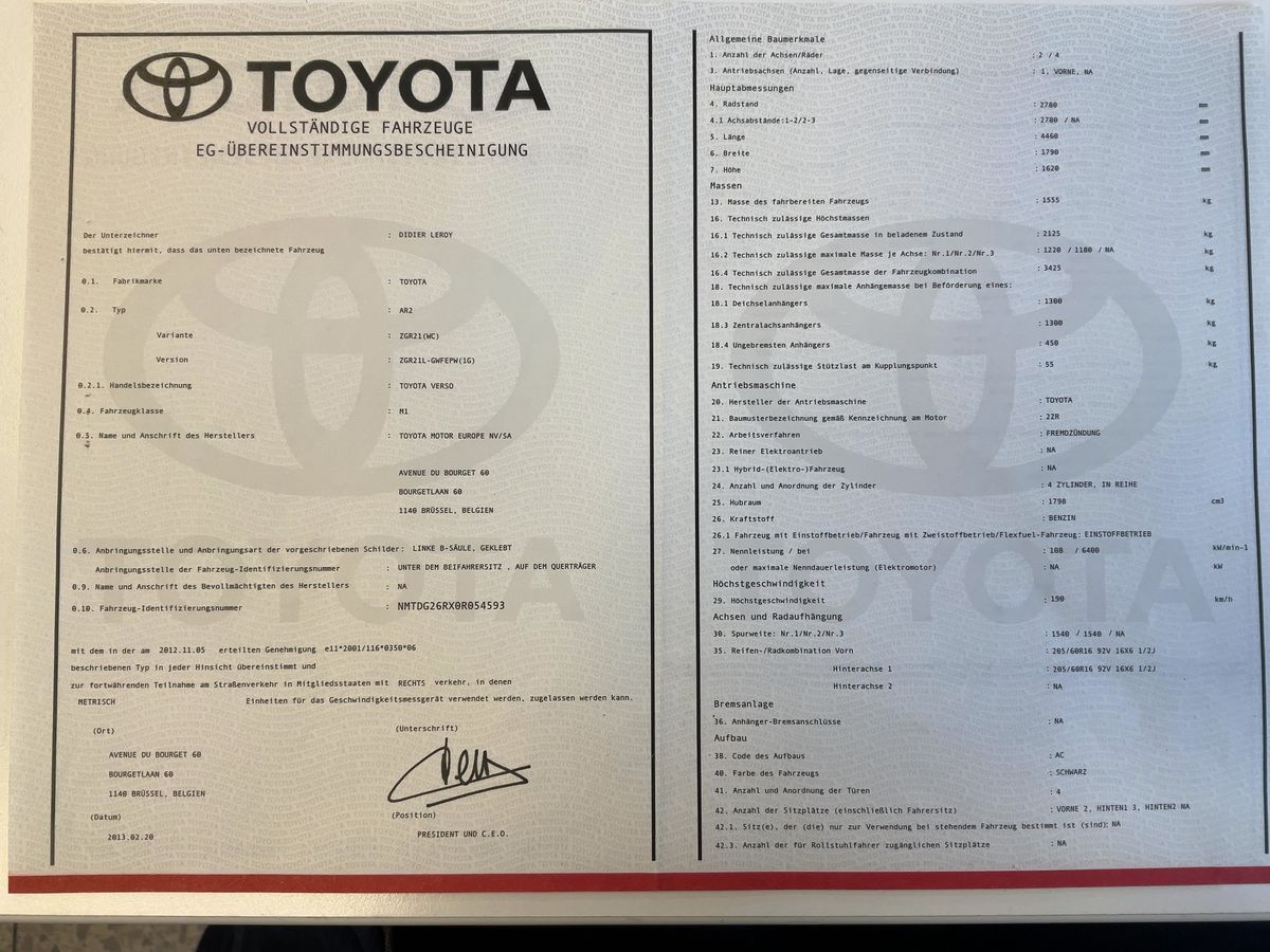 Toyota Verso 1.8 Executive