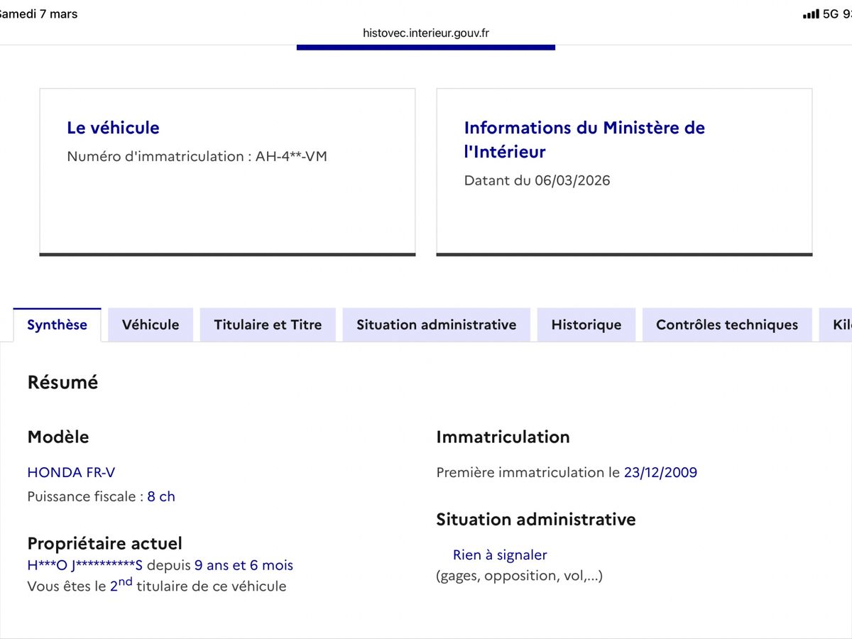 Honda FR-V d'occasion