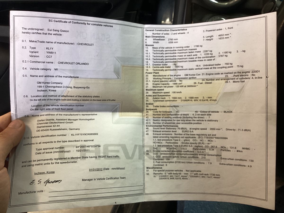 Chevrolet Orlando 2.0 Diesel LT