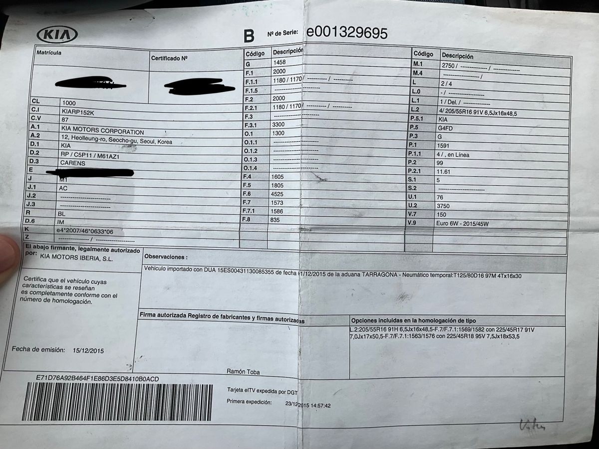 Kia Carens d'occasion