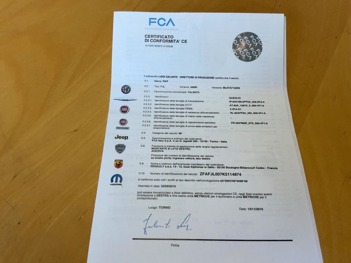 Fiat Talento 2.0 TwinTurbo Diesel Ecojet L2H1 1,2t Family