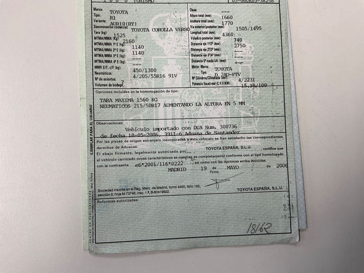 Toyota Corolla Verso 2.2 D-4D Sol