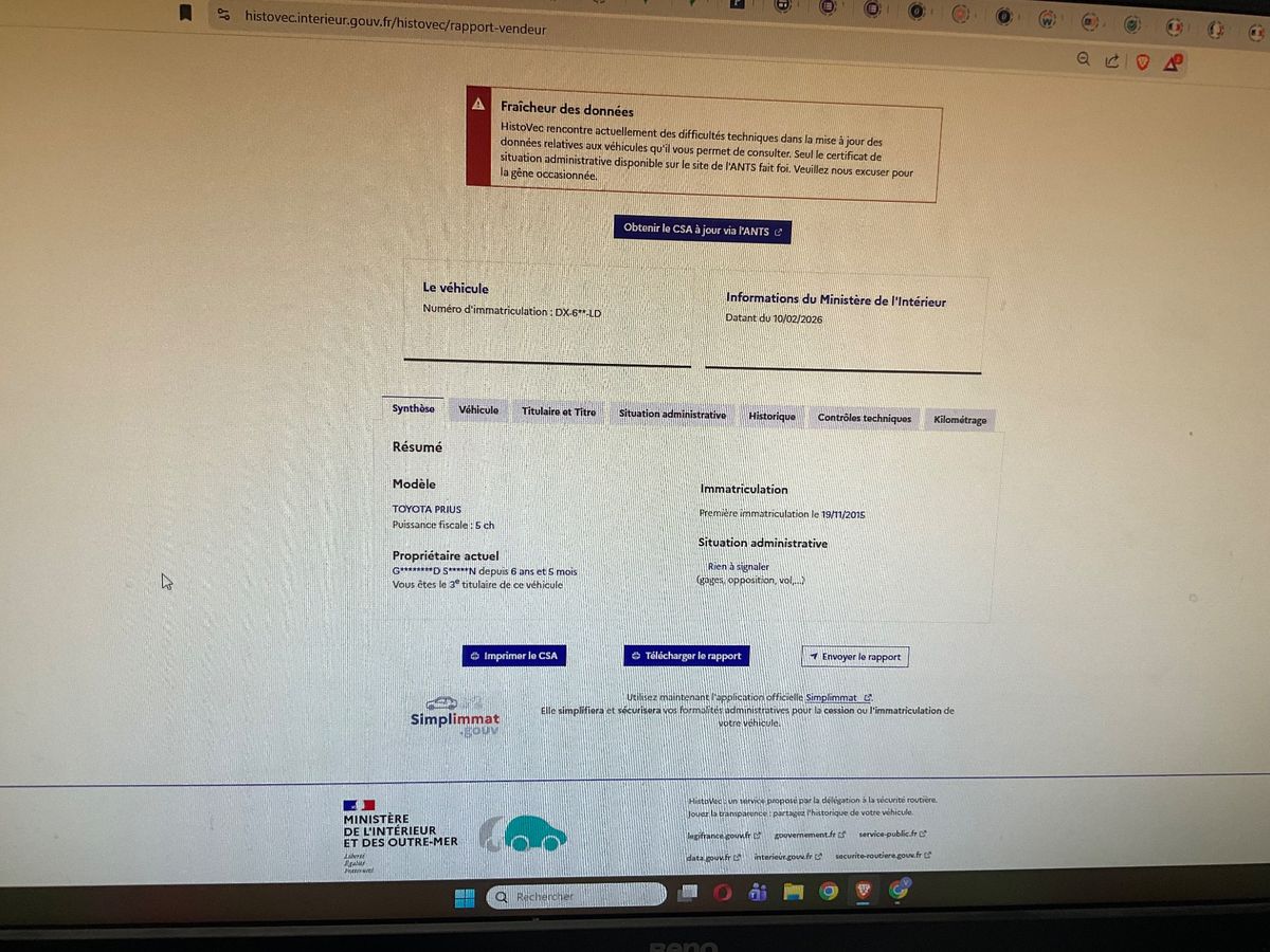 Toyota Prius d'occasion