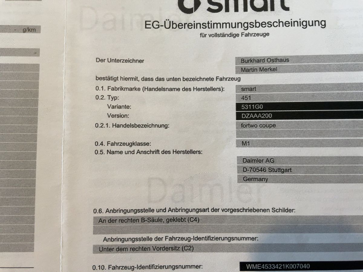 Smart fortwo 1.0 Basis Standard