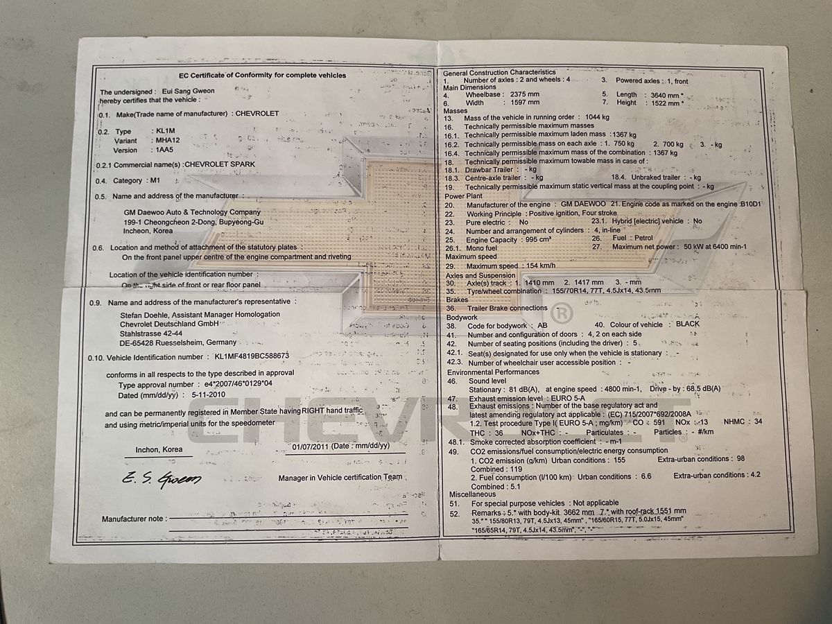 Chevrolet Spark d'occasion