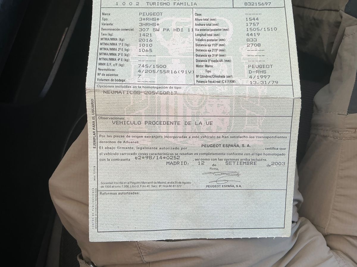 Peugeot 307 2.0 HDi SW Pack