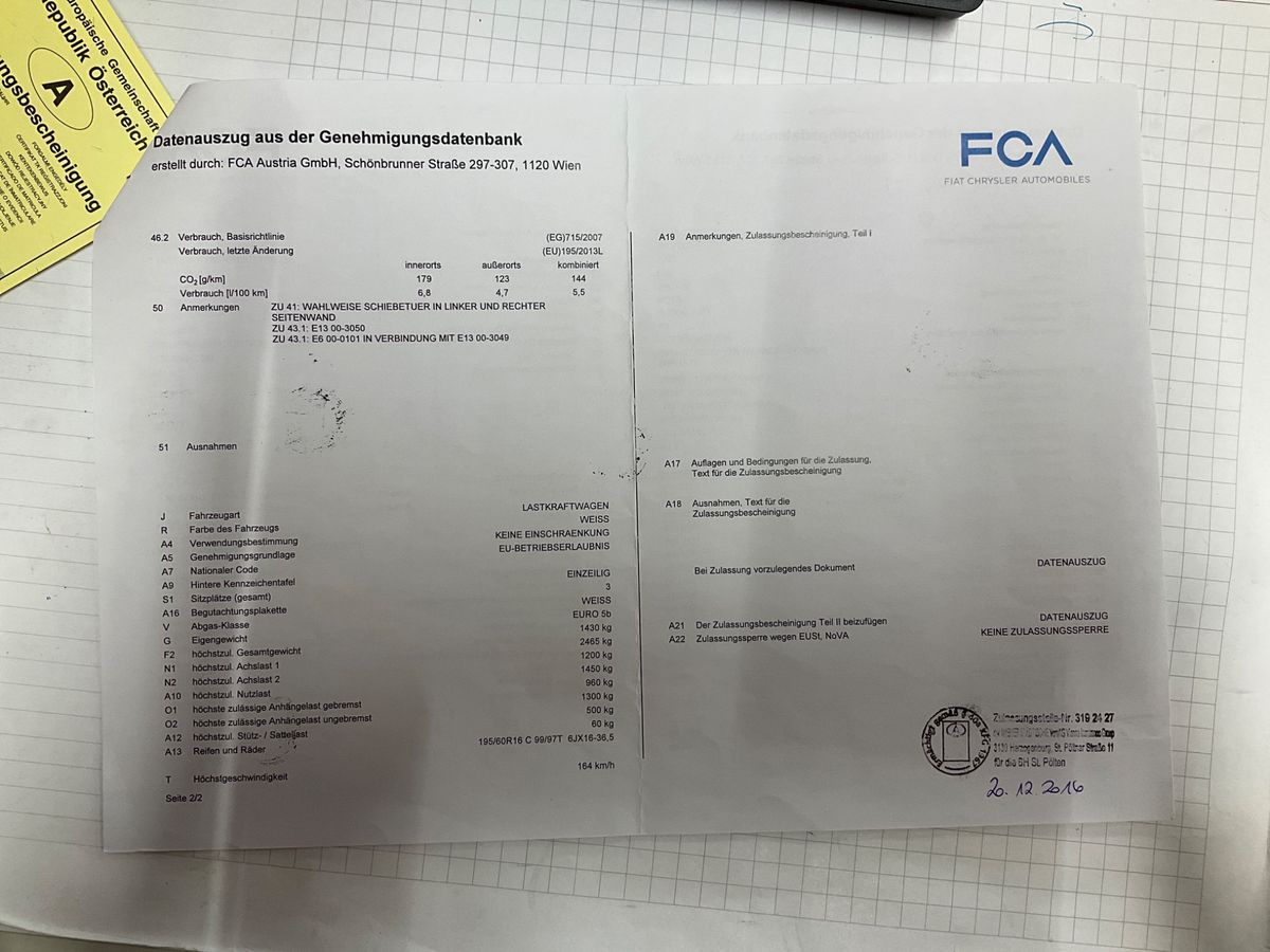Fiat Doblo 1.6 JTDM SX Maxi Kasten