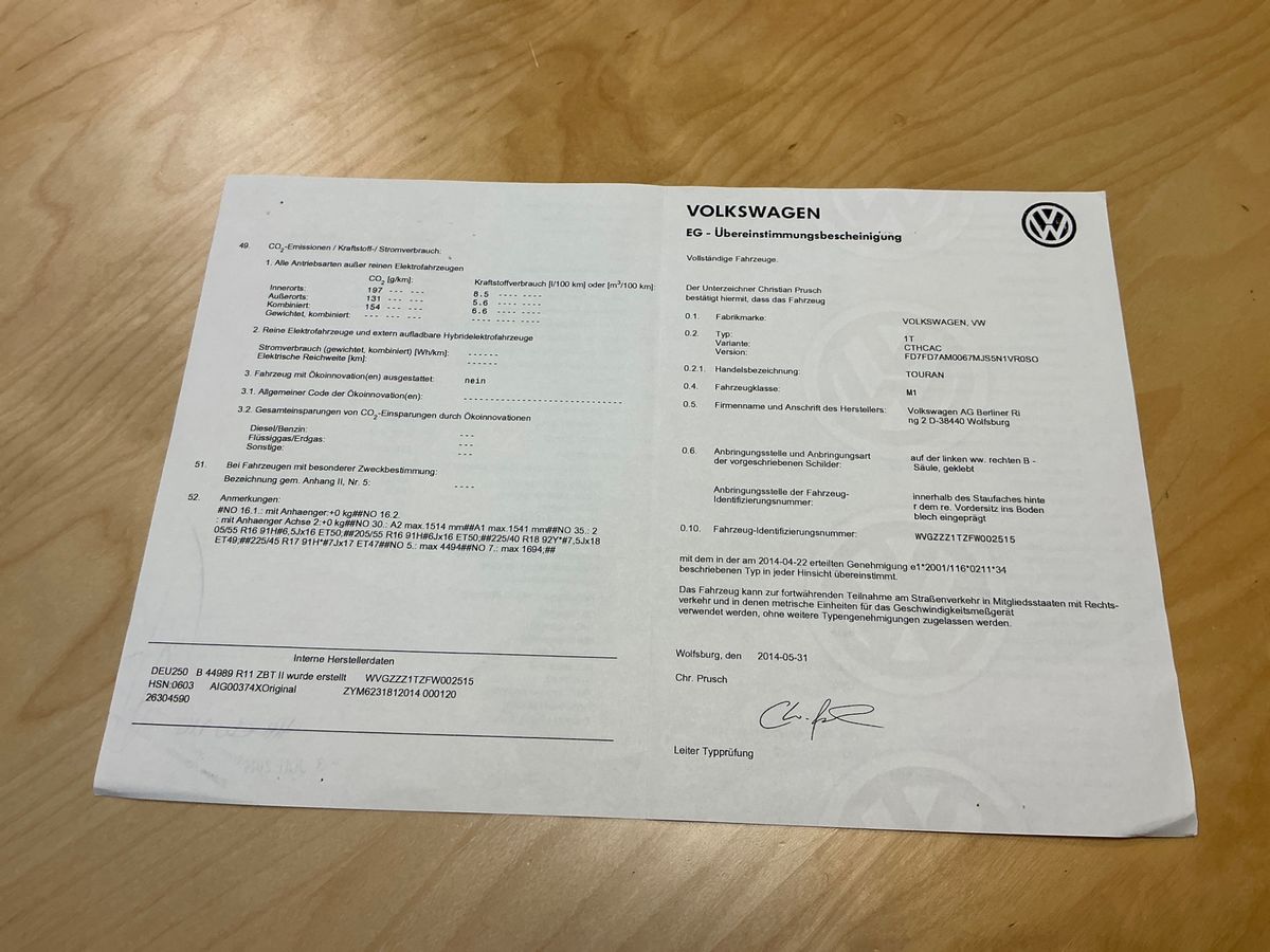 Volkswagen Touran 1.4 TSI Highline