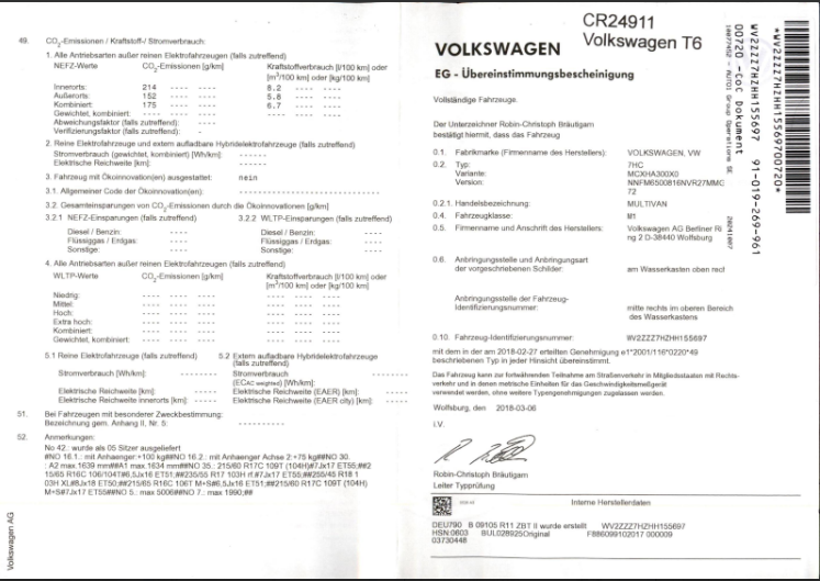 Volkswagen T6 Multivan 2.0 TDI Trendline