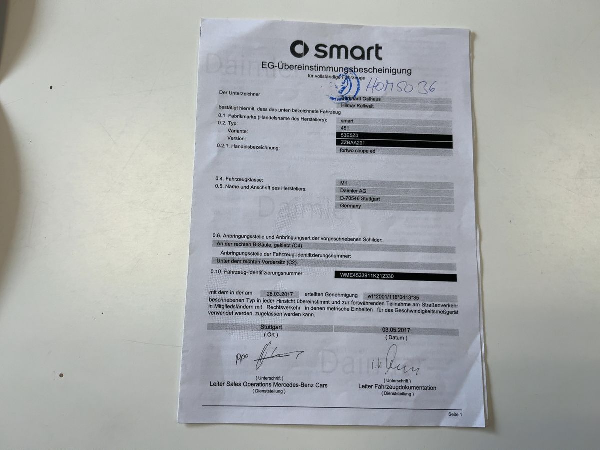 Smart fortwo electric drive 60 kW Standard