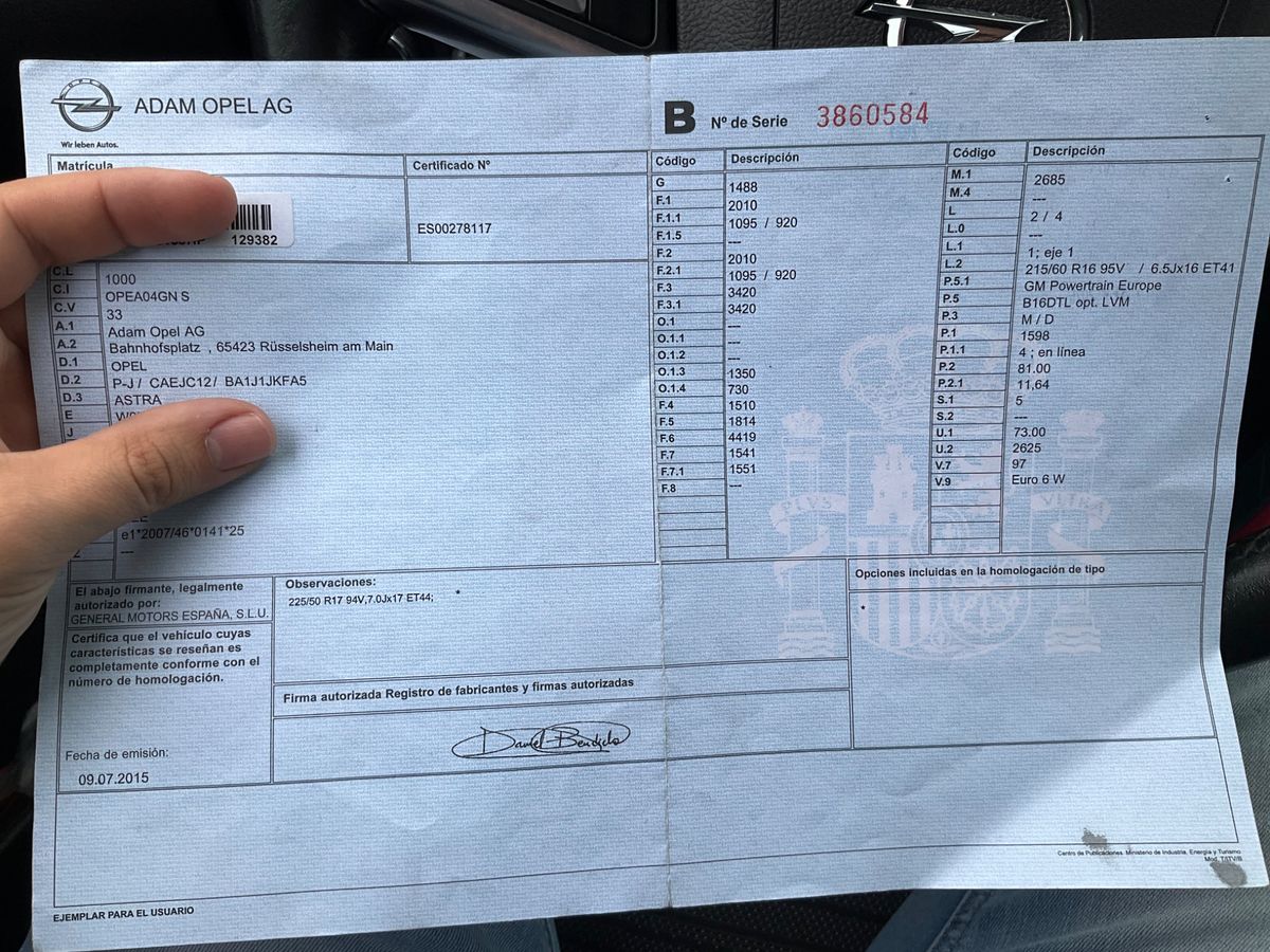 Opel Astra 1.6 CDTI DPF Selective