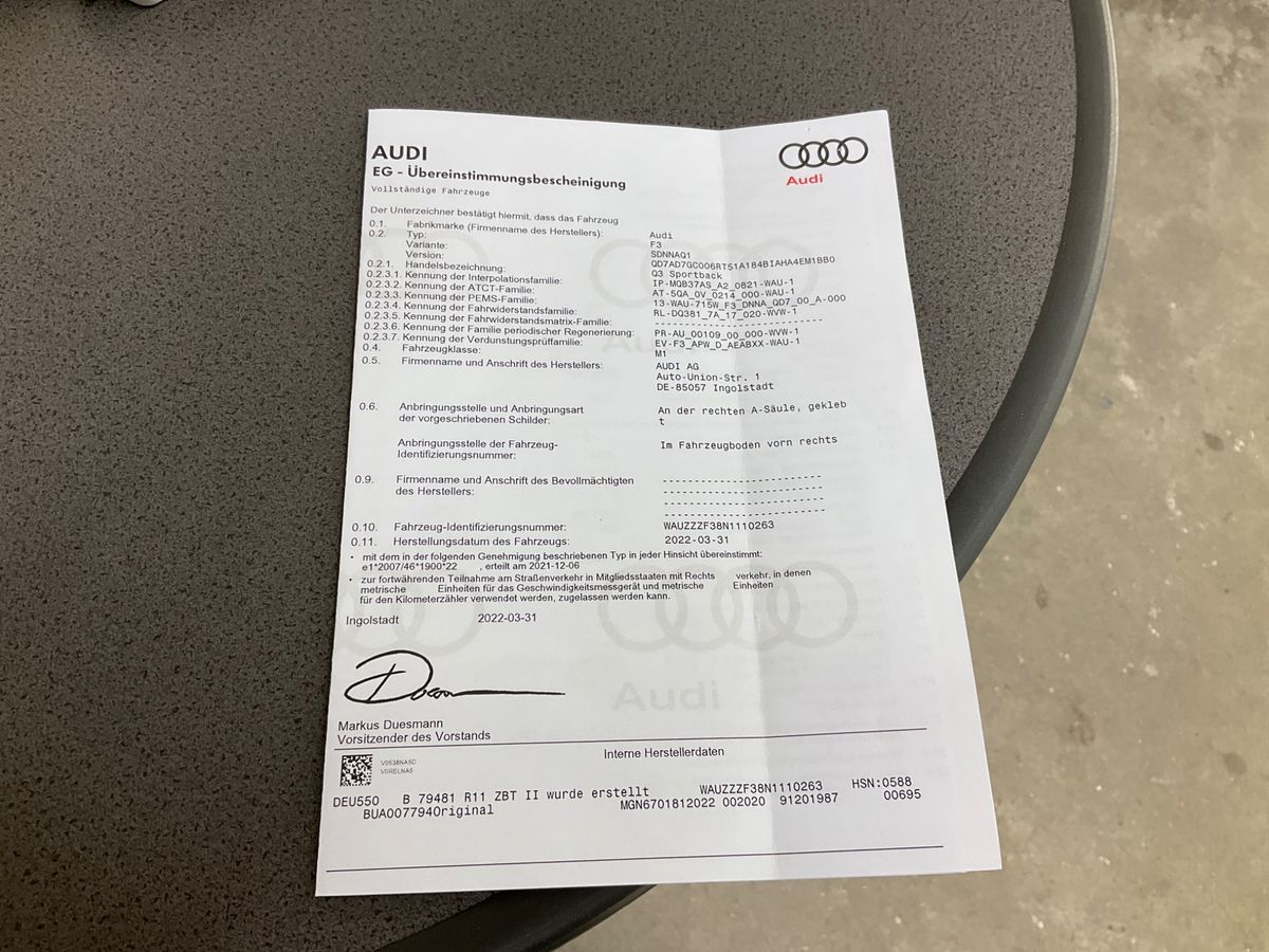Audi Q3 Sportback 40 TFSI quattro